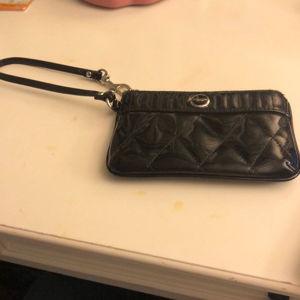 Coach patent leather wristlet